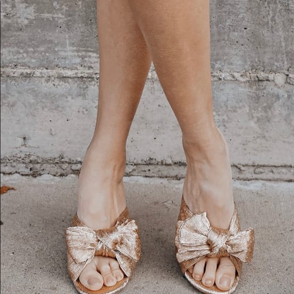 COPY - Dorothea Rose gold bow knotted heels - Picture 2 of 4